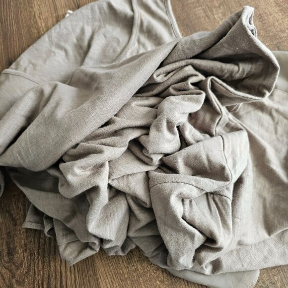 NWT!! Philosophy Cut & Sew Asymmetrical Sleeveless Midi Dress L Classic Taupe - Picture 7 of 9